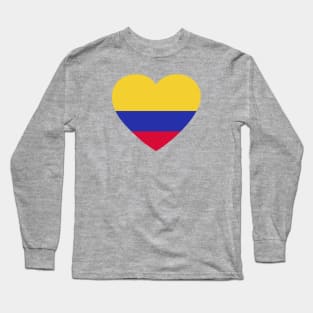I Love Colombia // Heart-Shaped Colombian Flag Long Sleeve T-Shirt